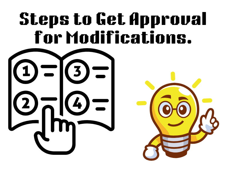 Steps for modification